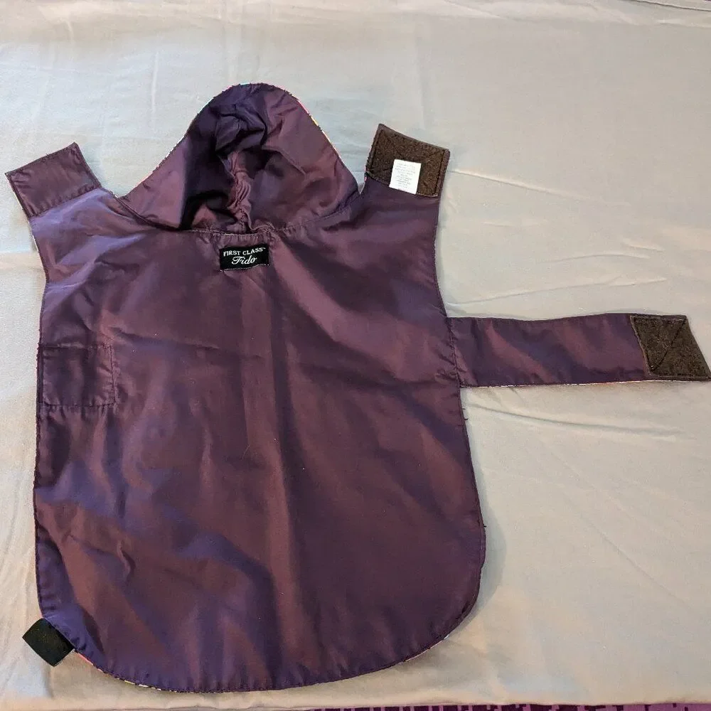 First Class Fido Rain Jacket - Retro MCM Design With Hood For Small Dogs NWOT - Picture 3 of 11